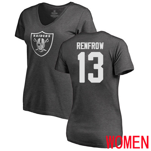 Oakland Raiders Ash Women Hunter Renfrow One Color NFL Football #13 T Shirt